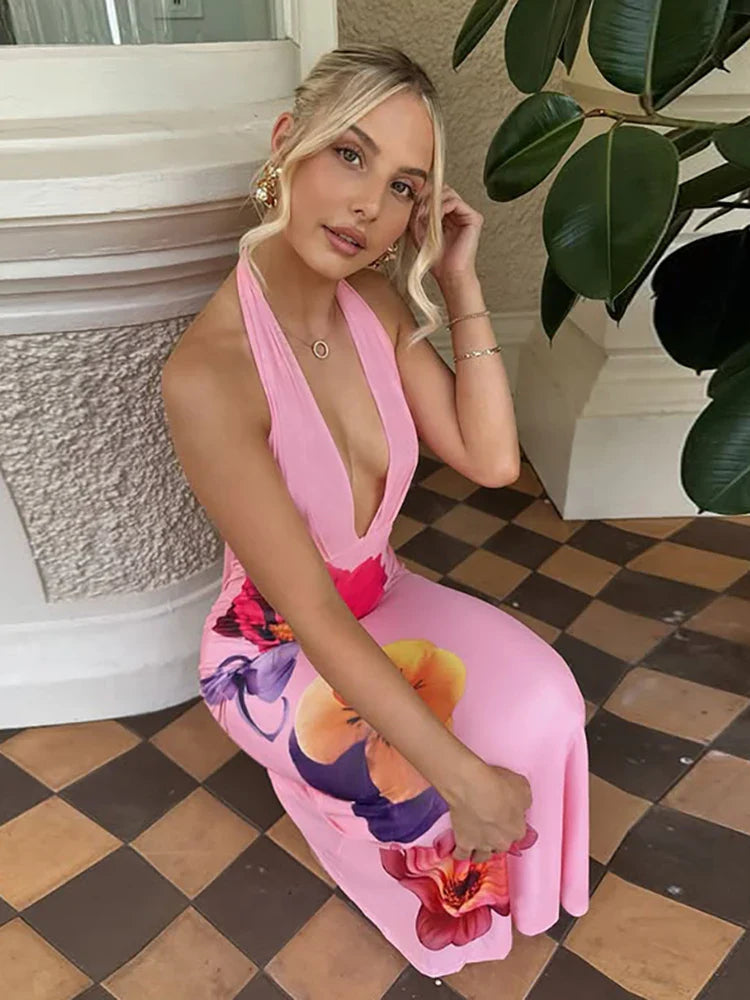 Tassel Lace-up Patchwork Floral Dress