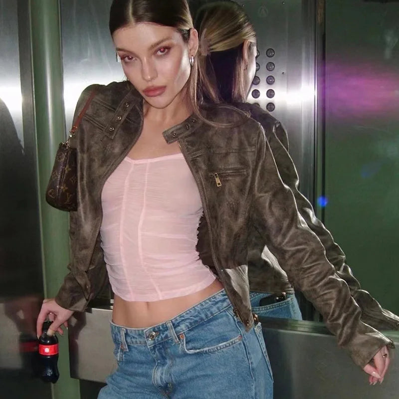 Slim Leather Streetwear Jacket