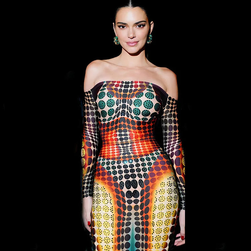 Tie Dye Backless Tube Maxi Dress