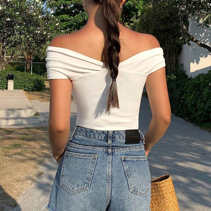 Folds Slim Fit Short Tee Strapless