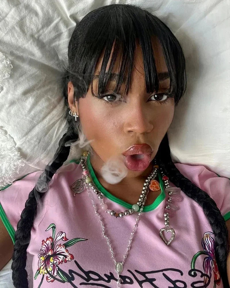 Gothic Style Printed Vest Y2K Crop Top