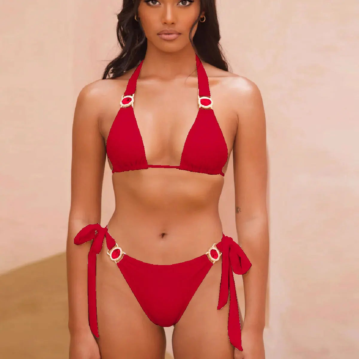 Patchwork Halter Brazilian Bikini Sets