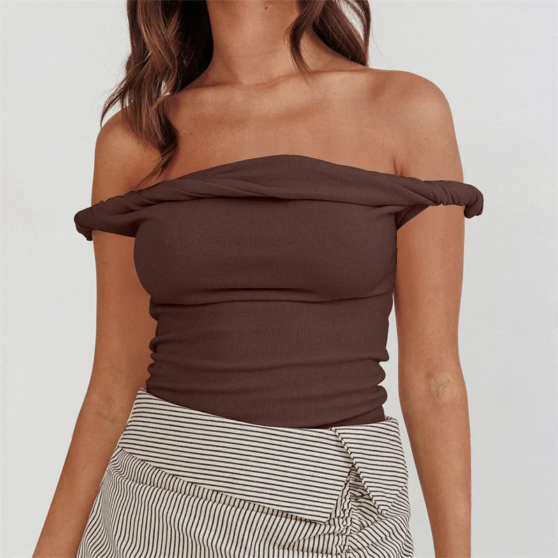 Slim Fit Solid Color Strapless