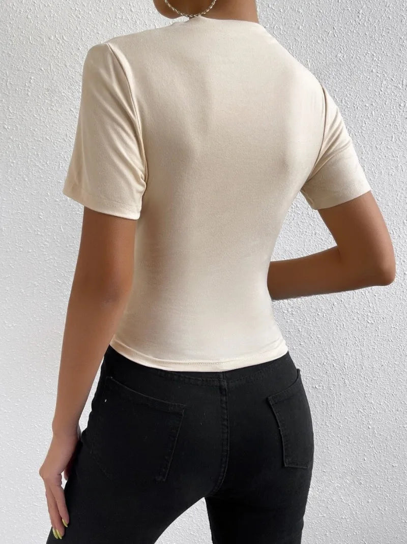 High Neck Slim Fit Cropped Crop Top