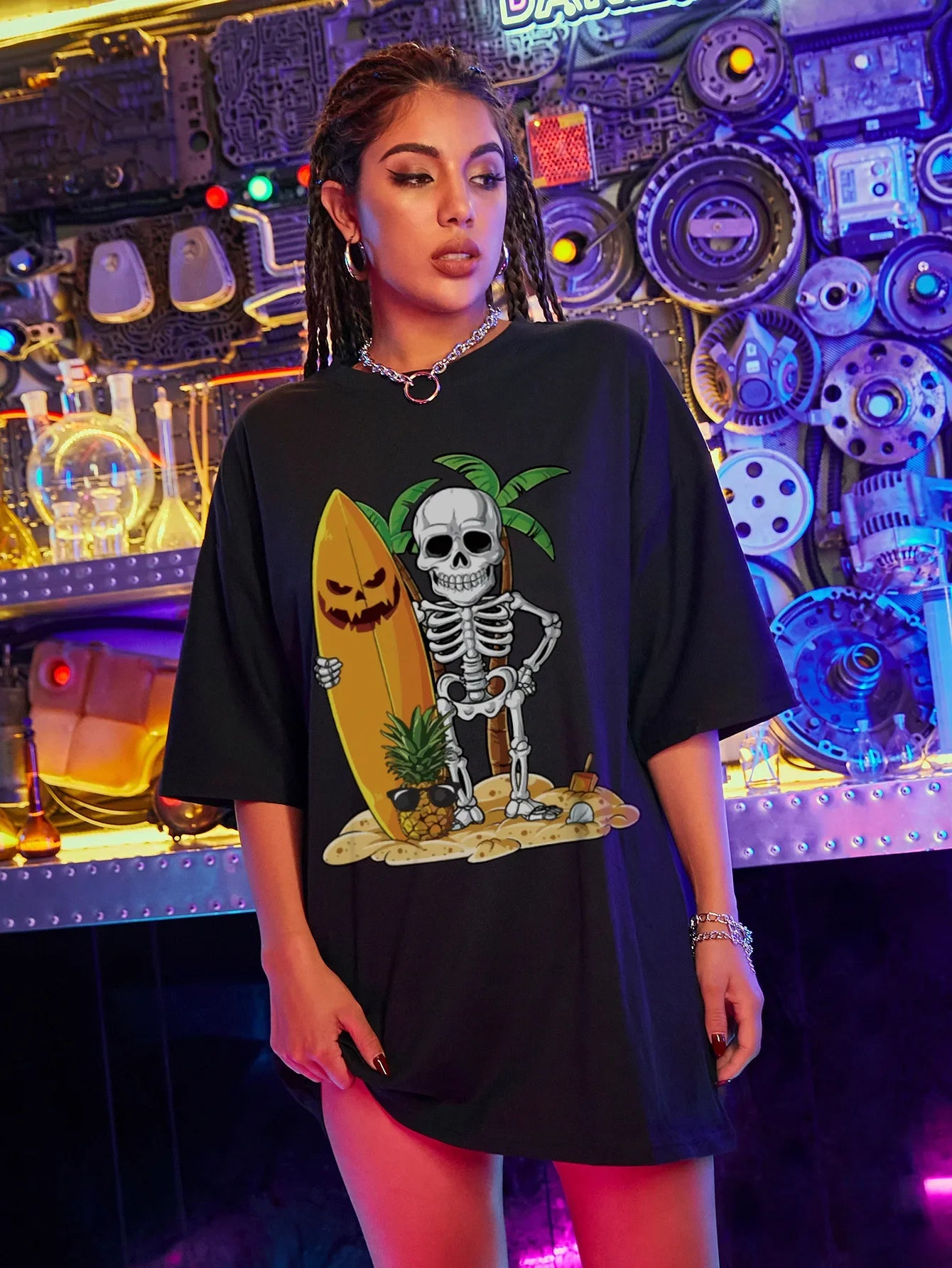 Skull Butterfly Cotton T-shirt