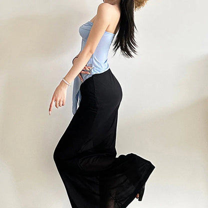 Leopard Print Asymmetrical Strapless