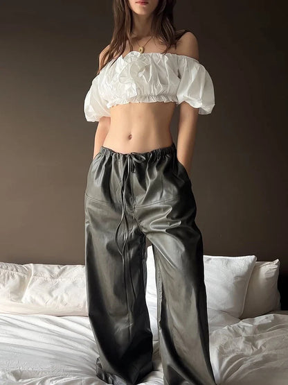 Puffy Applique Solid Midnight Strapless