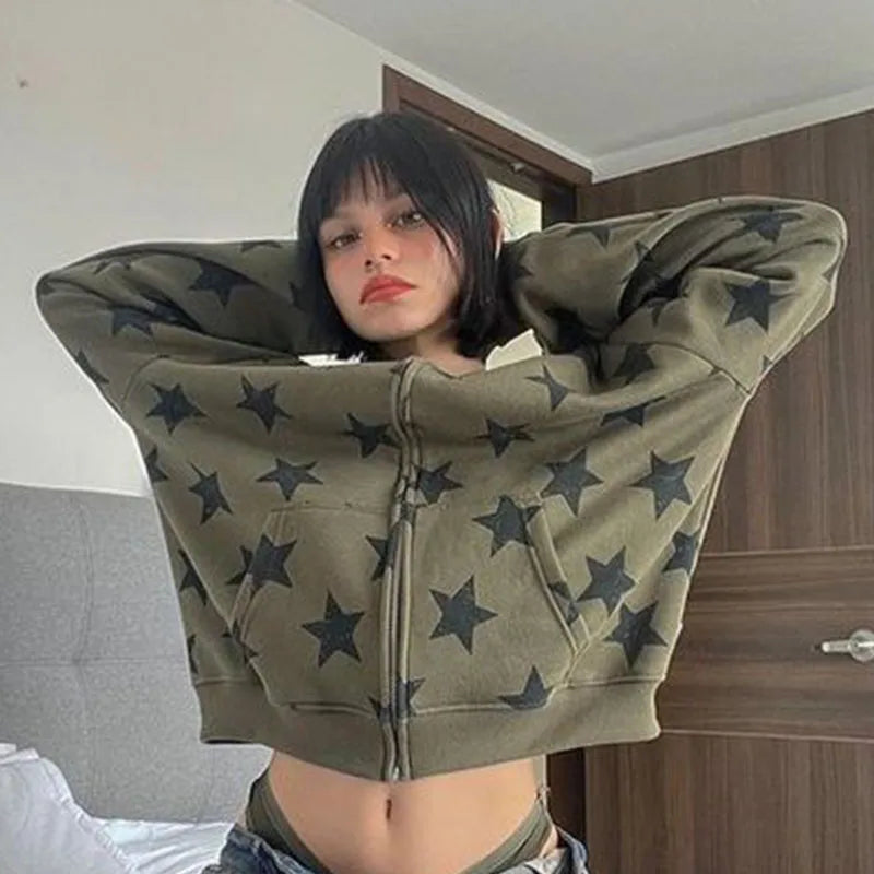 Retro Star Zip Up Hoodie
