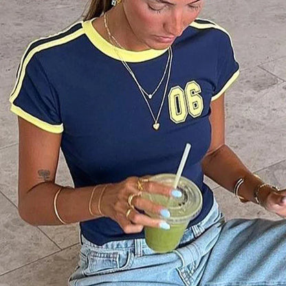 Digital Pattern Print Slim Fit Crop Top