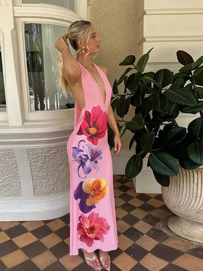 Tassel Lace-up Patchwork Floral Dress