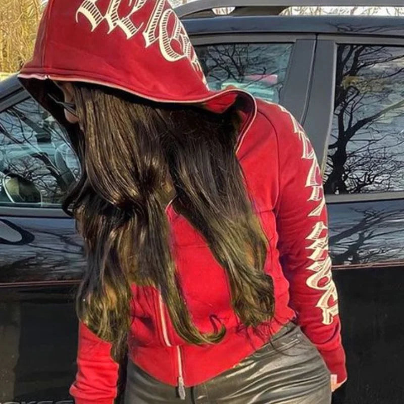 Monochrome Print Autumn Hoodie