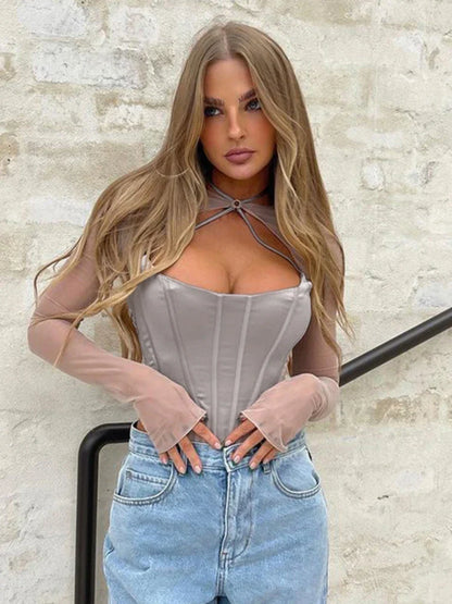 Asymmetrical See Through Sheer Top