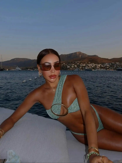 High Waist Bandage High Leg Bikini Sets