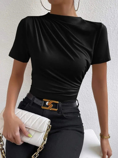 High Neck Slim Fit Cropped Crop Top