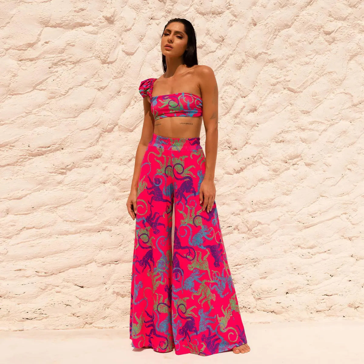 Bikini Cover Up Pants Knot Bandage Three Piece Swim Sets