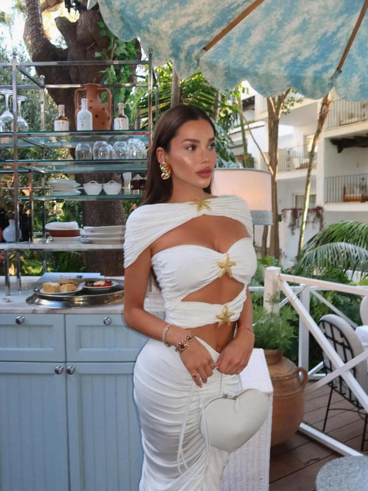 Cutout Swim Cover Up Long Party Dress