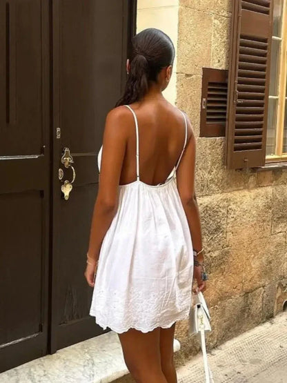 Lace Spaghetti Strap Seaside Gothic Mini Dress