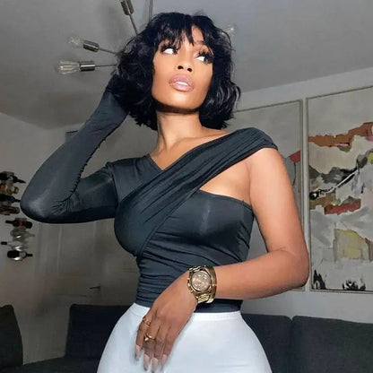 Backless Round-neck Gothic Crop Top