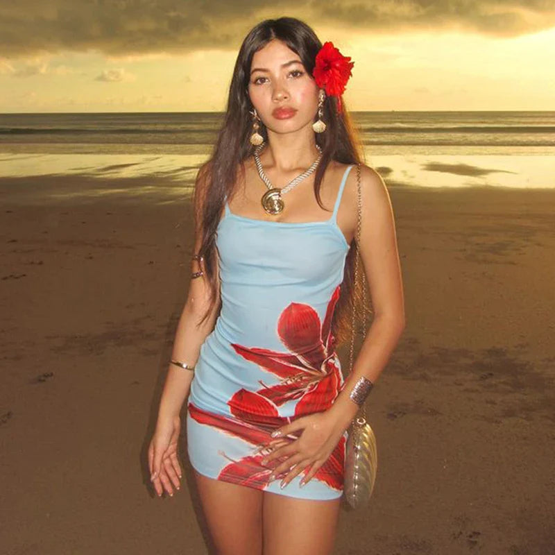 Slim Fit Slip Mini Floral Dress