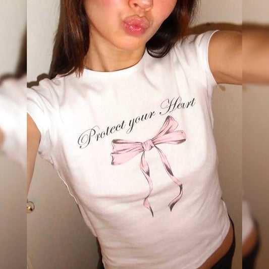 Letter Print Slim Fit Crop Top