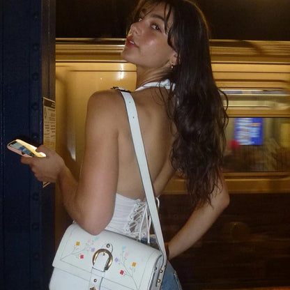 Deep V-neck Backless Halter Cami Top