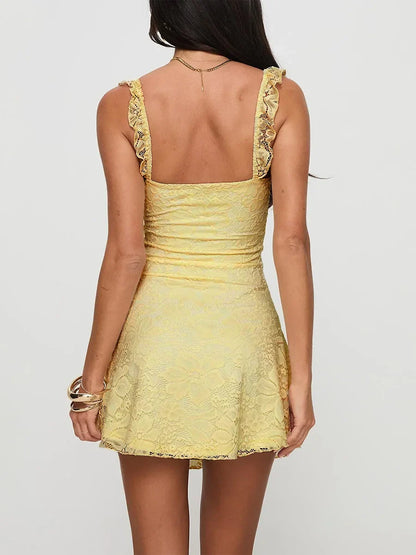 Slip Backless Slim Floral Dress