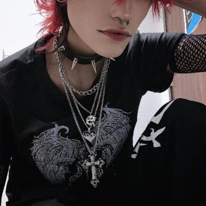 Gothic Star Crop Retro T-shirt