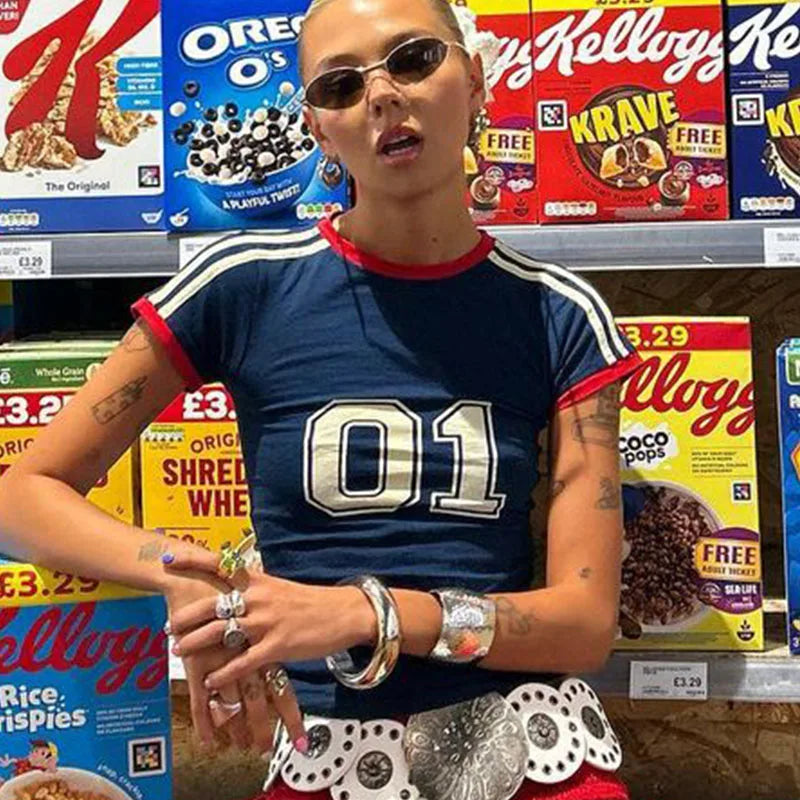 Stars Graphic Goth Harajuku Crop Top