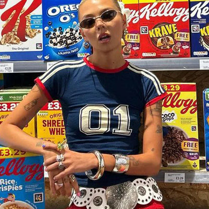 Stars Graphic Goth Harajuku Crop Top