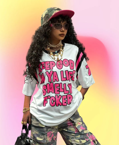 Printed V-neck Summer T-shirt