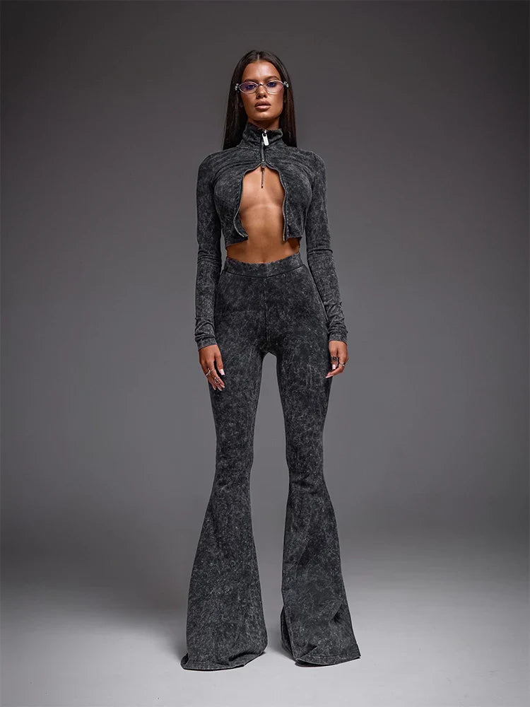 Casual Long Sleeve Buttoned Pants Set