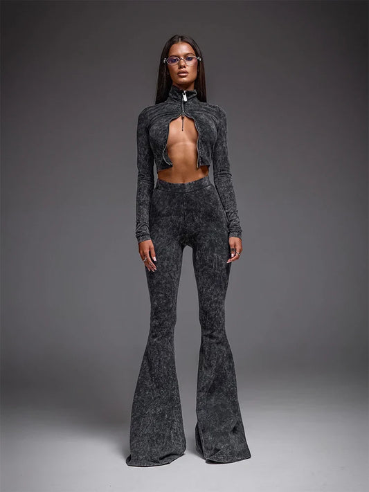 Casual Long Sleeve Buttoned Pants Set