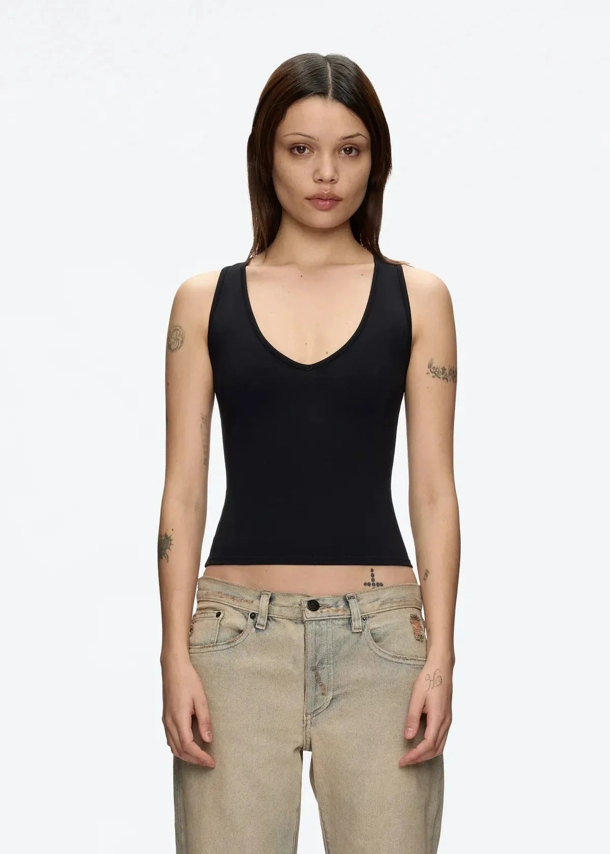 Minimalist Deep V Sexy I-Shaped Cami Top