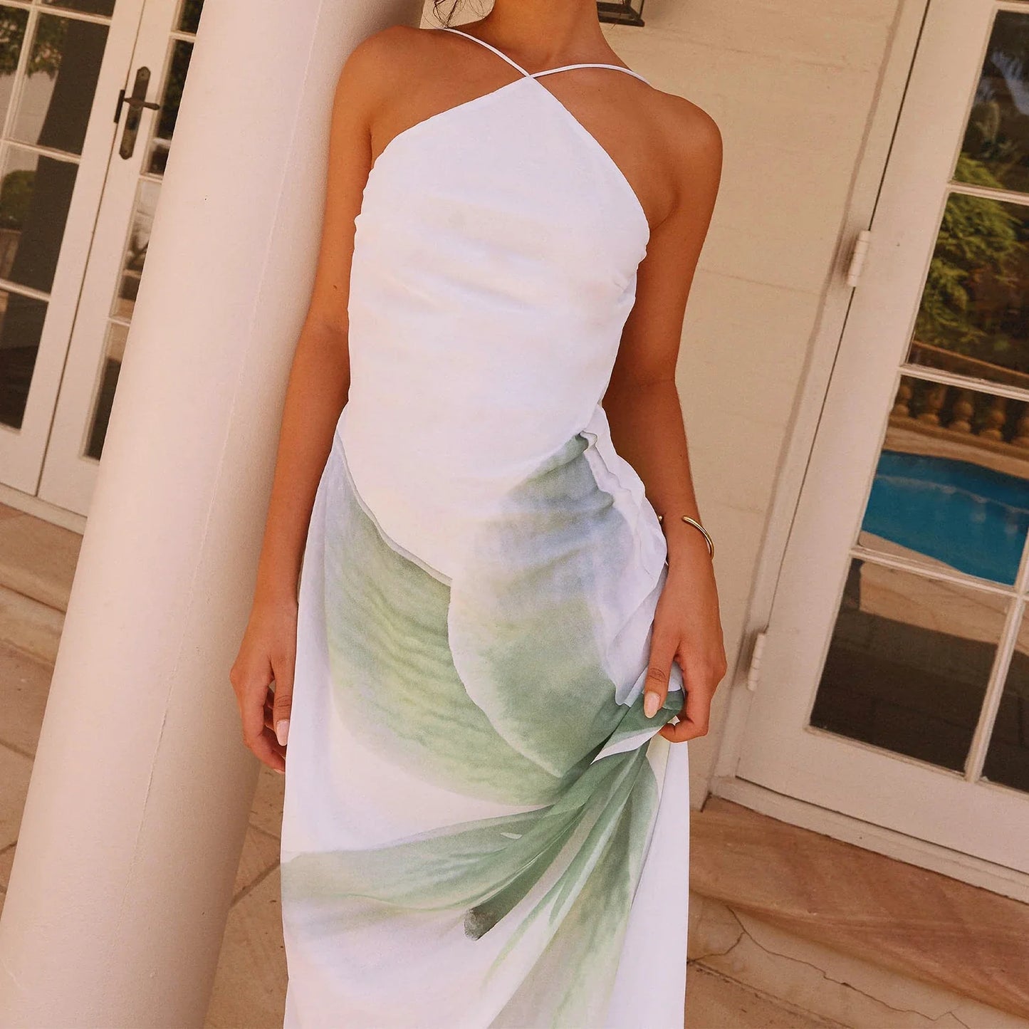 Halter Layered Party Floral Dress