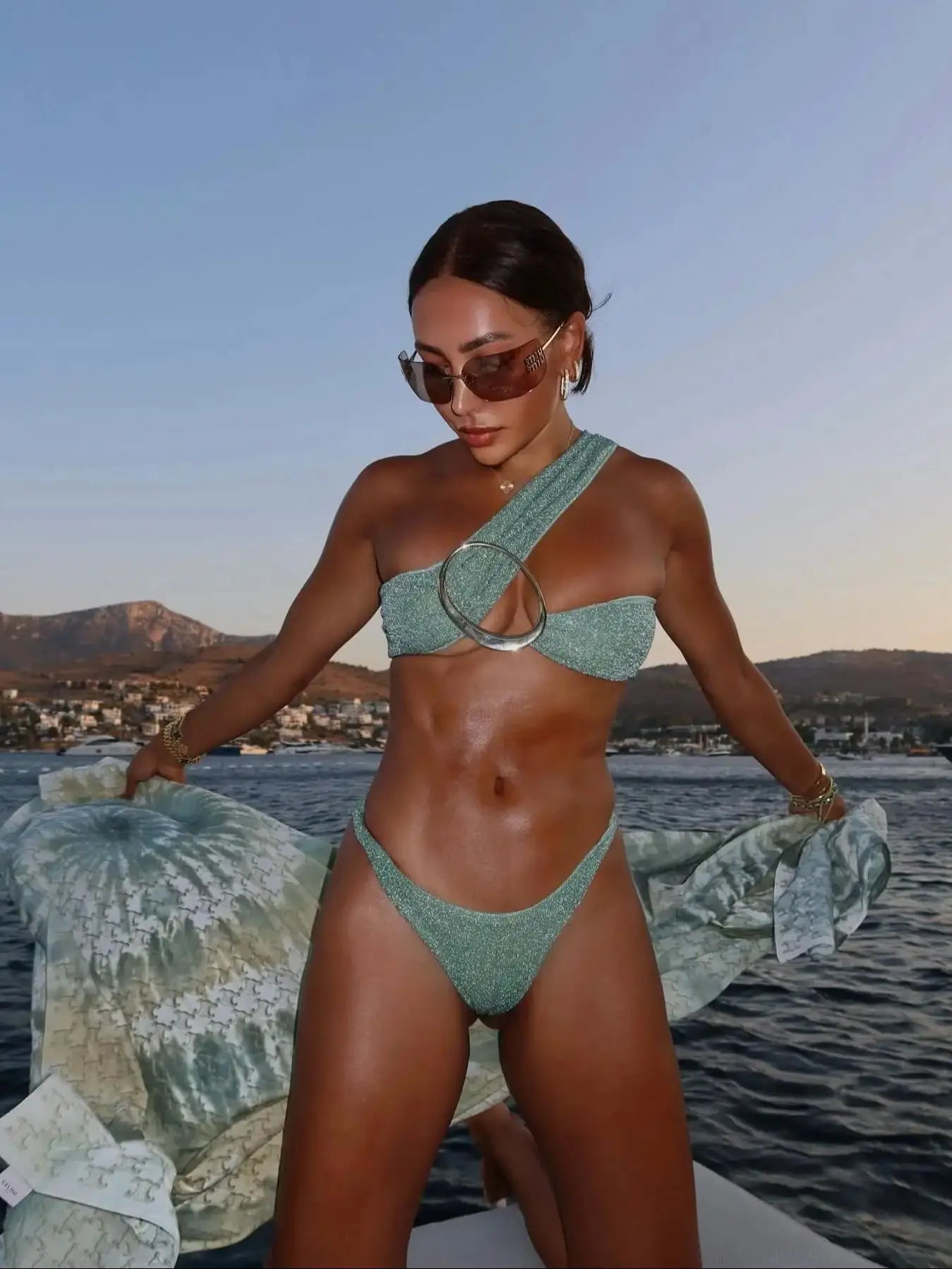 High Waist Bandage High Leg Bikini Sets