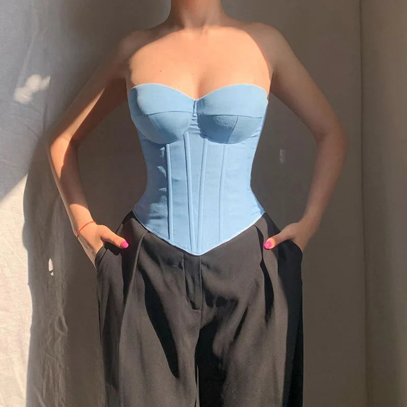 Fishbone Bustier Off-Shoulder Strapless