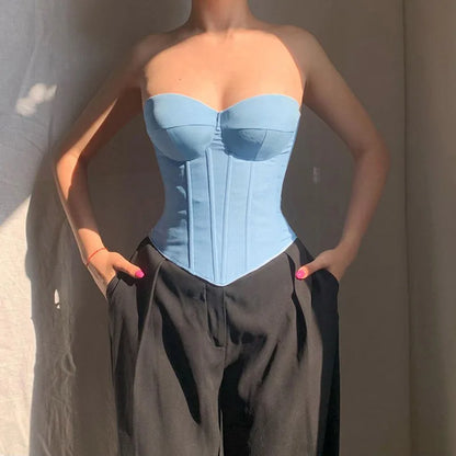 Fishbone Bustier Off-Shoulder Strapless