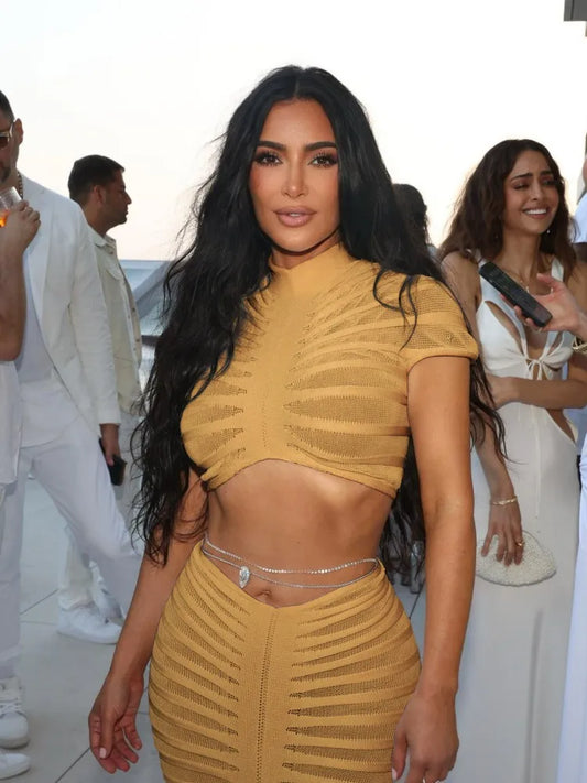 Knitted Crop Top Hollow Out Design Two Piece Shorts Set