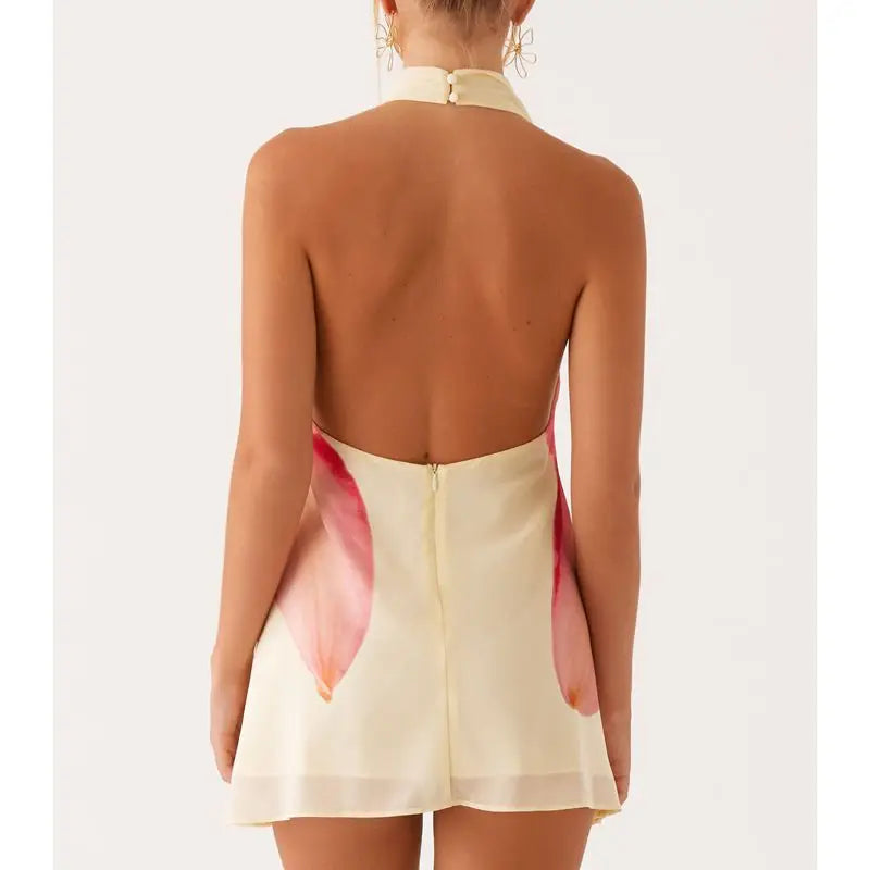 Cowl Neck Layered Party Floral Dress