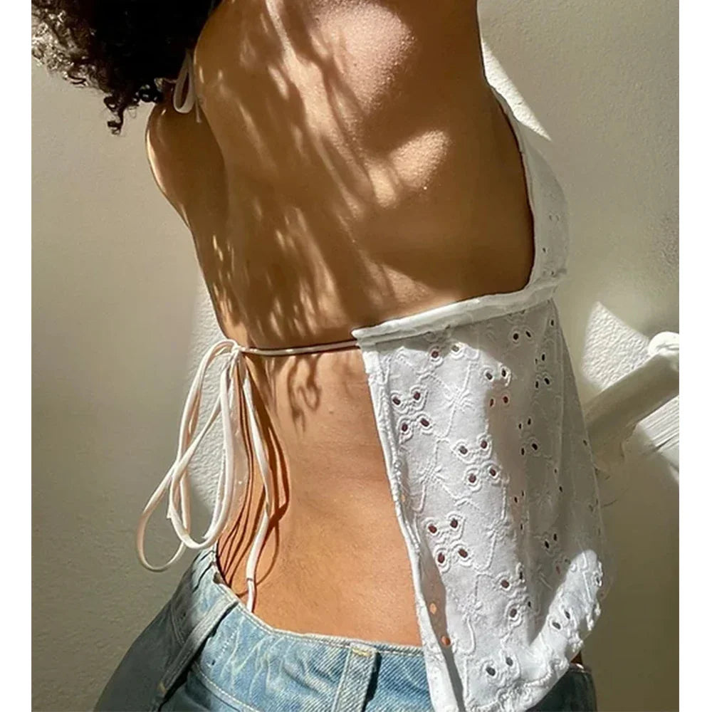 Lace Trim Peplum Spaghetti Strap Y2K Cami Top