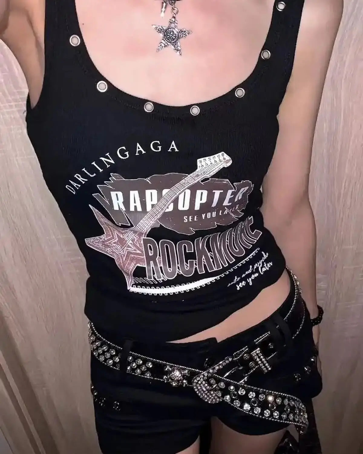 Punk Rock Streetwear Subculture Slim Retro Cami Top