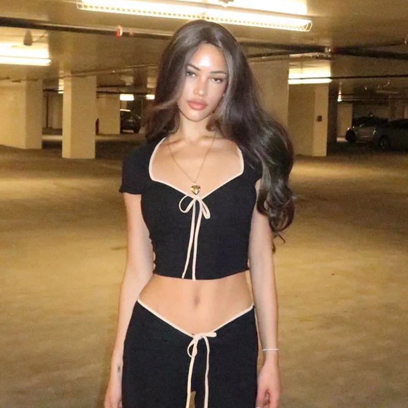 Square Neck Slim Fit Summer Crop Top