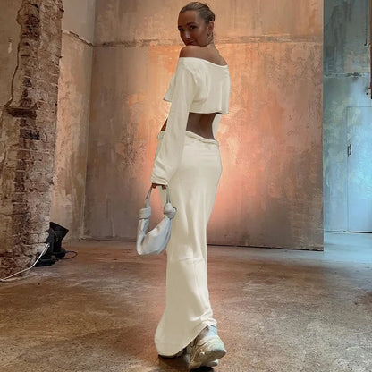 Solid Color Casual Off-shoulder Silk Dress