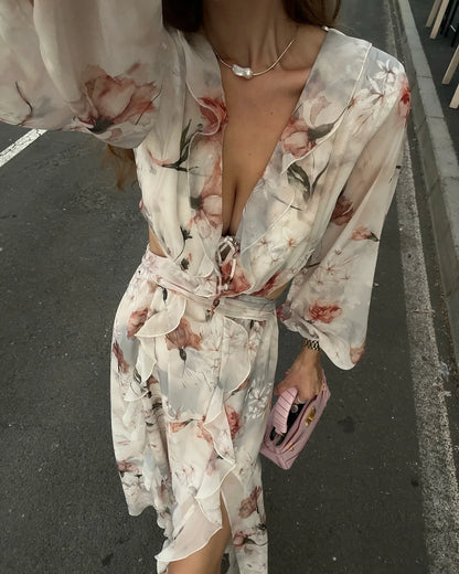 Stacked Skirt Street Floral Dress