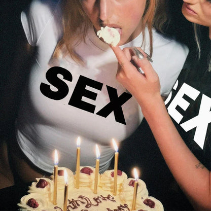 Y2K Aesthetic Letters Print Crop Top