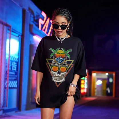 Skull Butterfly Cotton T-shirt