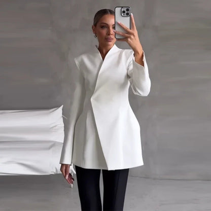 One Button Fishtail Skirt Suit