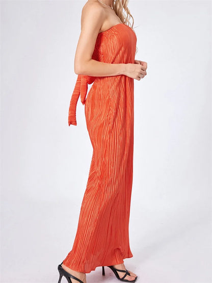 Strapless Tie-up Off Shoulder Floral Dress