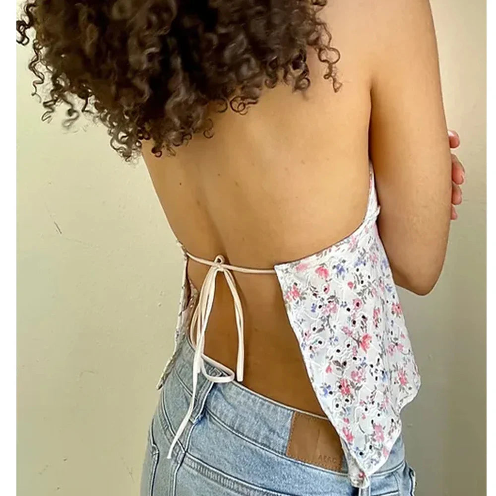 Lace Trim Peplum Spaghetti Strap Y2K Cami Top