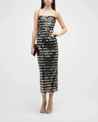 Spicy Girl Beaded Irregular Midi Dress